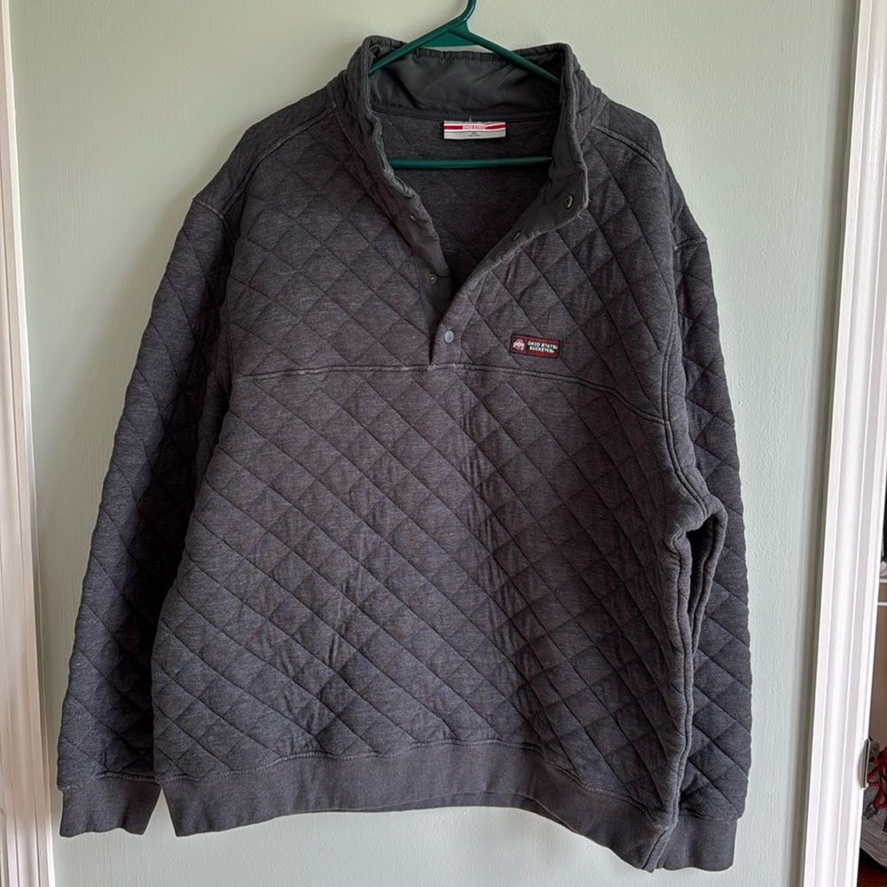 Ohio State Buckeyes Men’s Cotton Quilted Quarter Snap Pullover